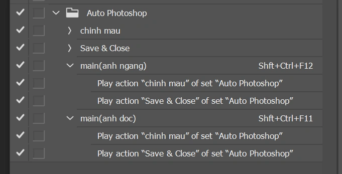 mục Auto Photoshop trong Action
